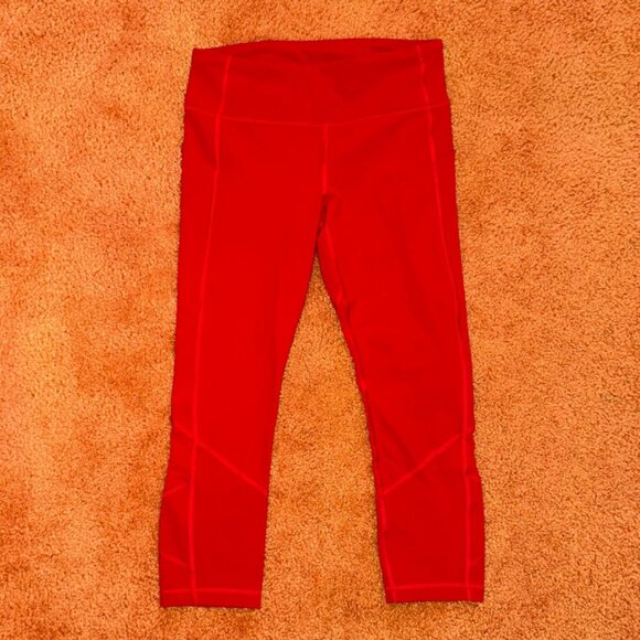 Lululemon Pace Rival Crop 22" Luxtreme Dark Red Mid-Rise Running Leggings 6 - Picture 11 of 12